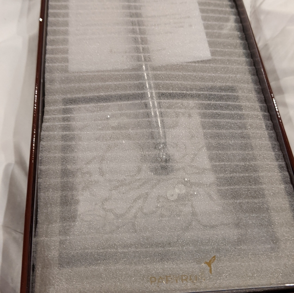 Papyrus pen & stand (2-pc set) w,/pearl insets - Picture 4 of 6